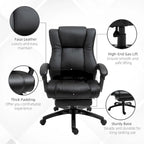 Fauteuil de bureau exécutif à dossier haut Chaise de bureau d'ordinateur exécutive avec hauteur réglable et repose-pieds escamotable