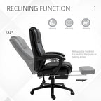 Fauteuil de bureau exécutif à dossier haut Chaise de bureau d'ordinateur exécutive avec hauteur réglable et repose-pieds escamotable