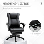 Fauteuil de bureau exécutif à dossier haut Chaise de bureau d'ordinateur exécutive avec hauteur réglable et repose-pieds escamotable