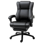 Fauteuil de bureau exécutif à dossier haut Chaise de bureau d'ordinateur exécutive avec hauteur réglable et repose-pieds escamotable