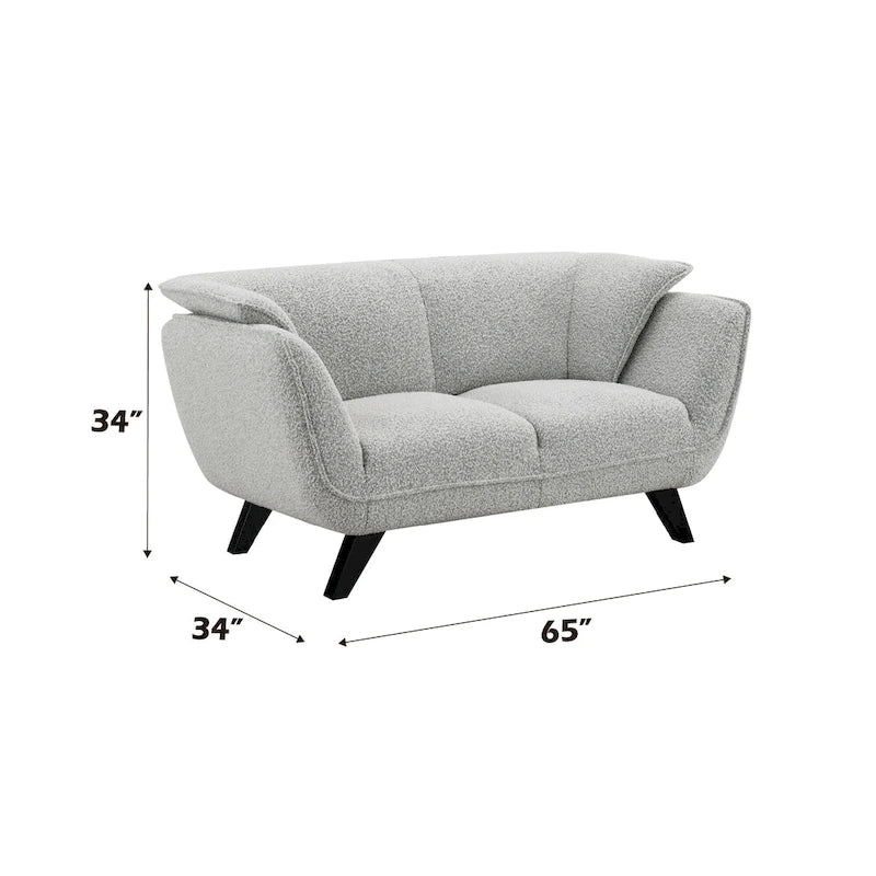 Causeuse bouclée gris clair