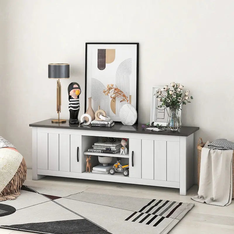 Meuble TV de ferme pour téléviseurs jusqu'à 65 pouces Console média avec