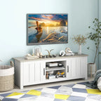Meuble TV de ferme pour téléviseurs jusqu'à 65 pouces Console média avec