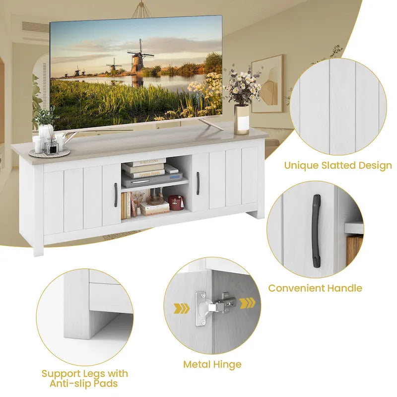 Meuble TV de ferme pour téléviseurs jusqu'à 65 pouces Console média avec