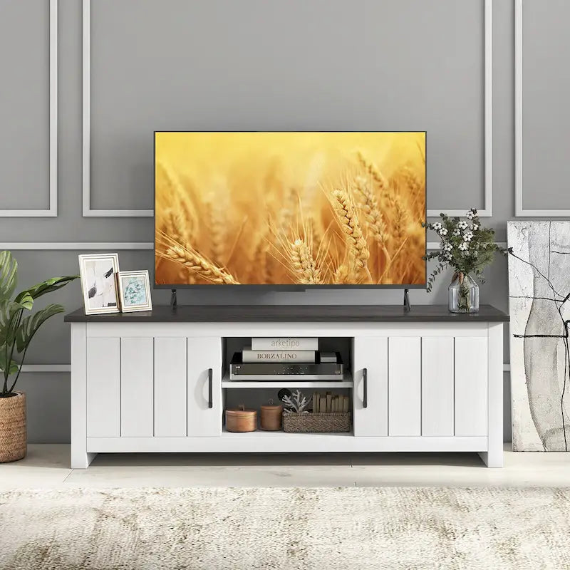 Meuble TV de ferme pour téléviseurs jusqu'à 65 pouces Console média avec