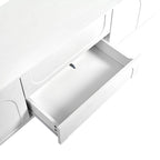 Meuble TV de rangement moderne avec 2 armoires à rebond, 2 tiroirs et 5 pieds ronds pour salon et chambre