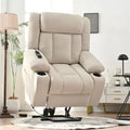 Fauteuil inclinable releveur électrique en velours flocon de neige avec repose-pieds étendu