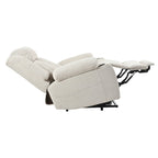 Fauteuil inclinable releveur électrique en velours flocon de neige avec repose-pieds étendu