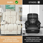 Fauteuil inclinable releveur électrique en velours flocon de neige avec repose-pieds étendu