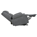 Fauteuil inclinable releveur électrique en velours flocon de neige avec repose-pieds étendu