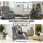 Fauteuil inclinable releveur électrique en velours flocon de neige avec repose-pieds étendu