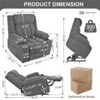 Fauteuil inclinable releveur électrique en velours flocon de neige avec repose-pieds étendu