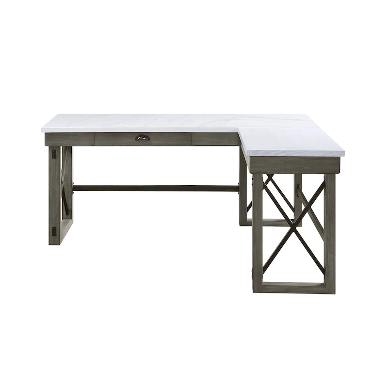 Bureau à dessus relevable Talmar en marbre finition gris patiné