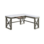 Bureau à dessus relevable Talmar en marbre finition gris patiné