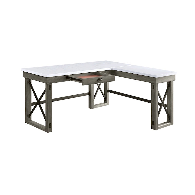 Bureau à dessus relevable Talmar en marbre finition gris patiné