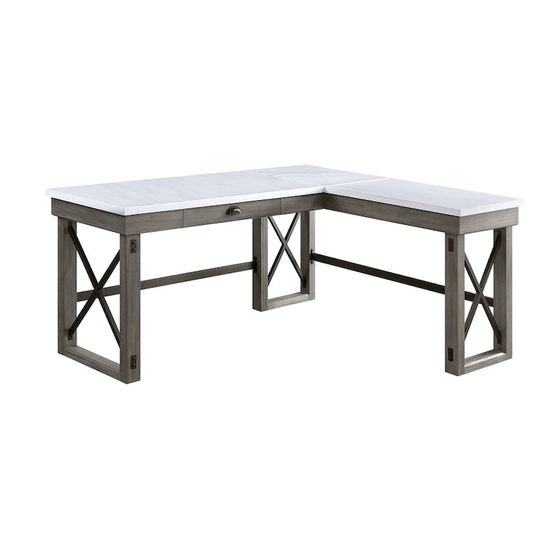 Bureau à dessus relevable Talmar en marbre finition gris patiné