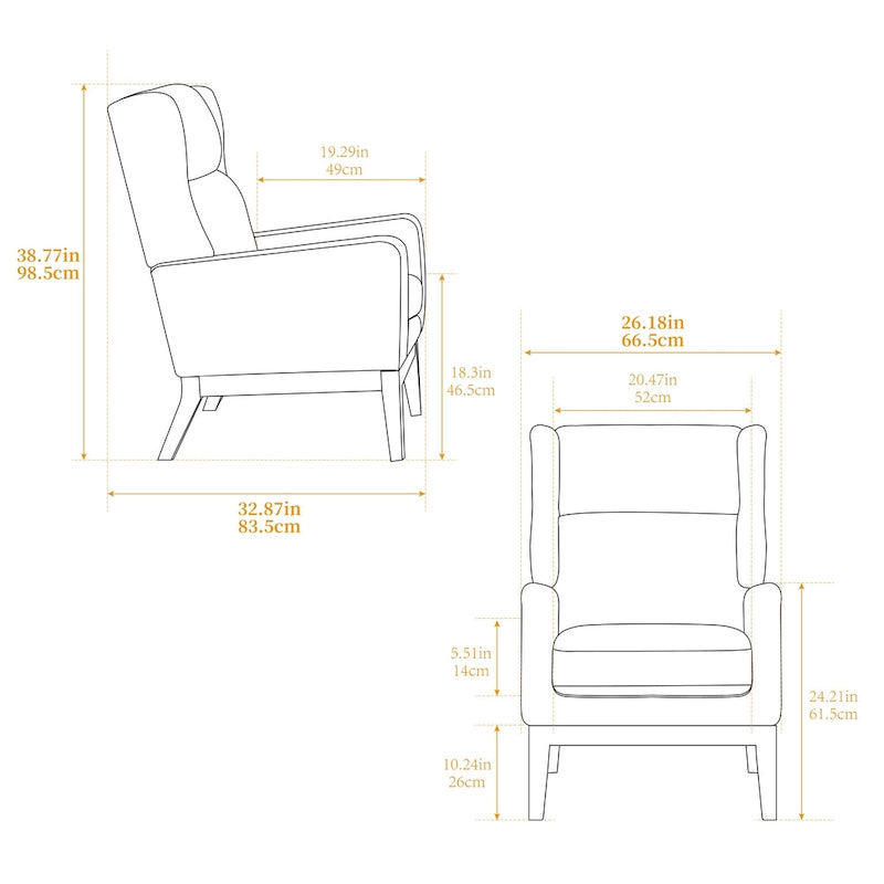 26.18 Fauteuil rembourré à dossier haut