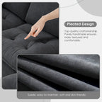 Canapé d'angle modulable 4 places gris 100 avec ottoman amovible et coussins assortis, parfait pour le salon