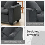 Canapé d'angle modulable 4 places gris 100 avec ottoman amovible et coussins assortis, parfait pour le salon