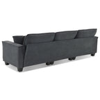 Canapé d'angle modulable 4 places gris 100 avec ottoman amovible et coussins assortis, parfait pour le salon