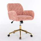 Chaise de bureau rembourrée et piètement en métal doré