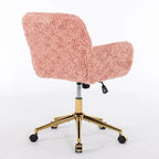 Chaise de bureau rembourrée et piètement en métal doré