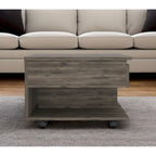 Table basse relevable rectangulaire en bois manufacturé brun foncé de 22 po avec tiroir – 15,3 H x 21,6 L x 19,6 P