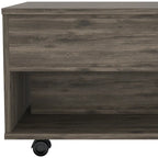 Table basse relevable rectangulaire en bois manufacturé brun foncé de 22 po avec tiroir – 15,3 H x 21,6 L x 19,6 P