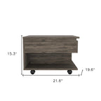 Table basse relevable rectangulaire en bois manufacturé brun foncé de 22 po avec tiroir – 15,3 H x 21,6 L x 19,6 P