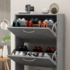 Meuble à chaussures moderne pour entrée, meuble à chaussures de sol à 2 niveaux