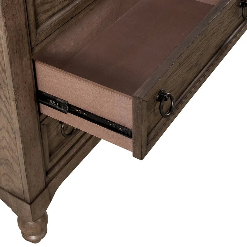 Commode Americana Farmhouse à 9 tiroirs taupe poudré