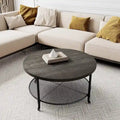 Table basse industrielle ronde avec roulettes