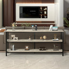55 Table console étroite et longue avec étagère de rangement pour meuble TV