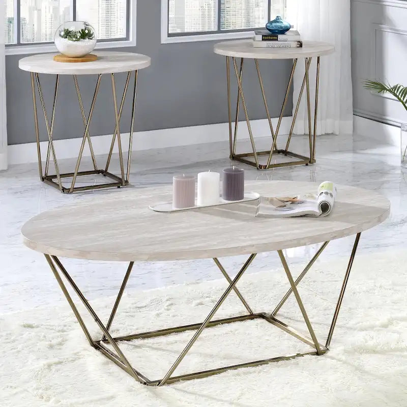 Table d'appoint Steve Silver Ravine avec plateau en marbre