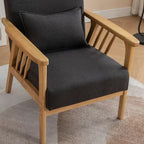 Fauteuil d'appoint avec coussin en bois massif tapissé de bouclette style Mid-Century