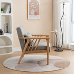 Fauteuil d'appoint avec coussin en bois massif tapissé de bouclette style Mid-Century