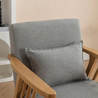 Fauteuil d'appoint avec coussin en bois massif tapissé de bouclette style Mid-Century