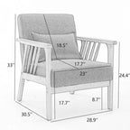 Fauteuil d'appoint avec coussin en bois massif tapissé de bouclette style Mid-Century