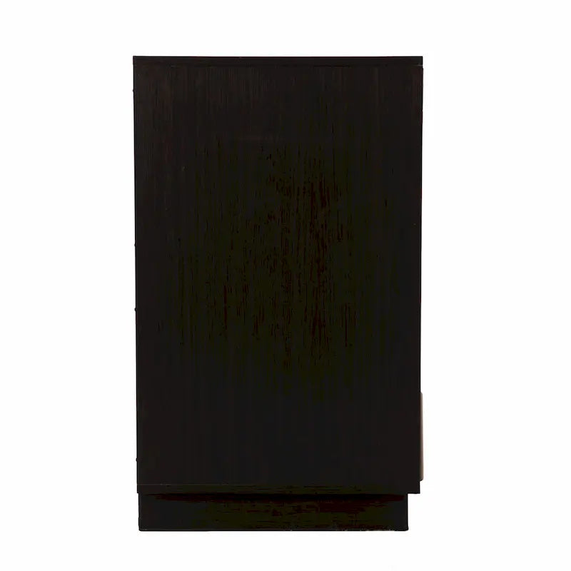 Bahut floral sculpté avec deux portes, couleur marron foncé naturel, 32 po