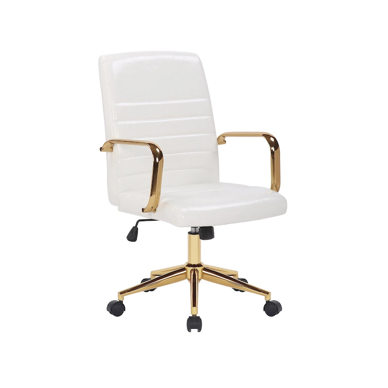 Chaise de bureau pivotante, cuir PU, roulettes