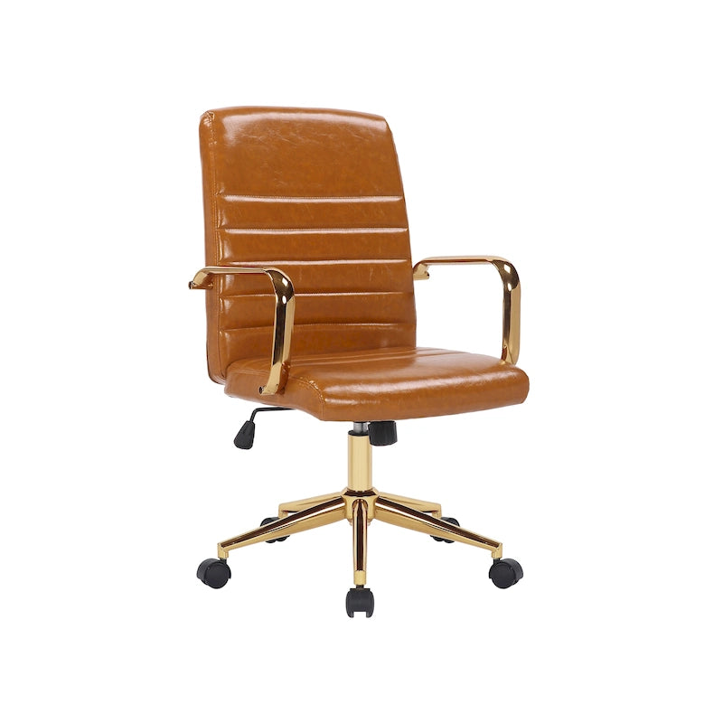 Chaise de bureau pivotante, cuir PU, roulettes
