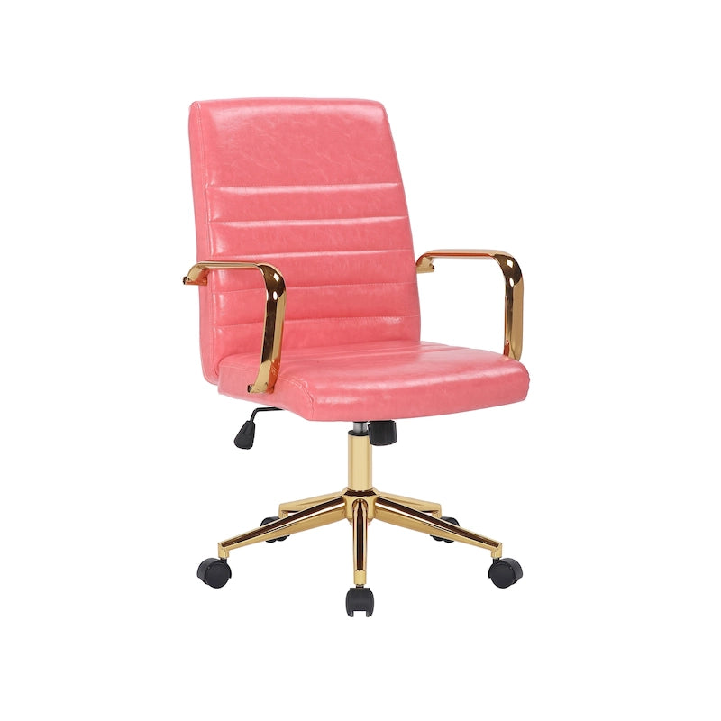 Chaise de bureau pivotante, cuir PU, roulettes