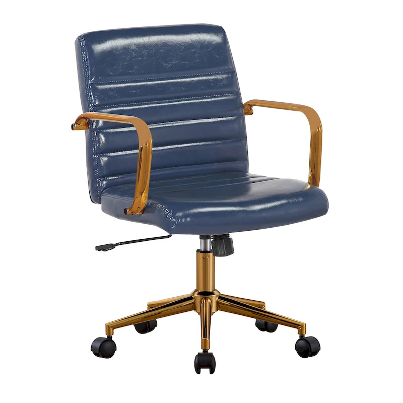 Chaise de bureau pivotante, cuir PU, roulettes