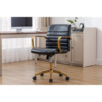Chaise de bureau pivotante, cuir PU, roulettes