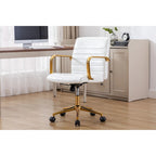 Chaise de bureau pivotante, cuir PU, roulettes