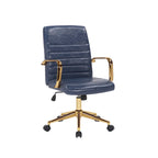 Chaise de bureau pivotante, cuir PU, roulettes