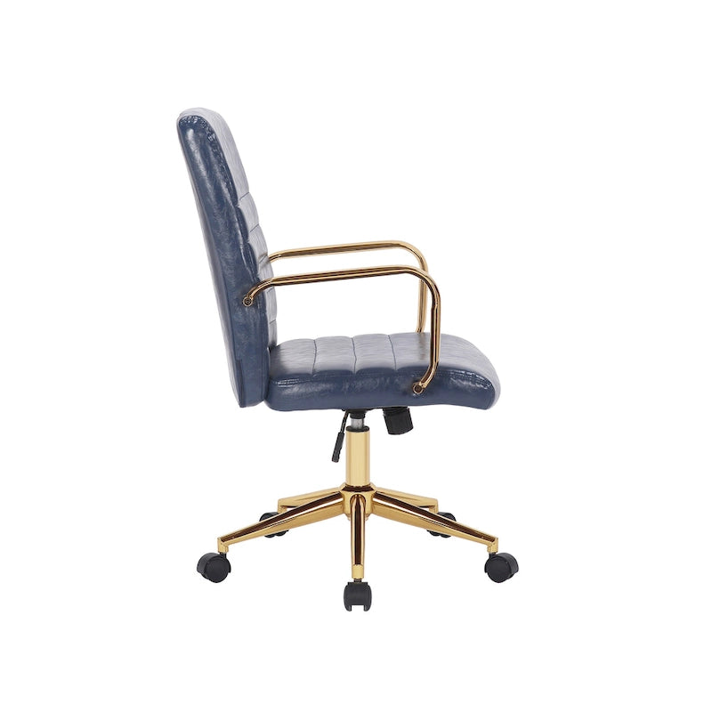 Chaise de bureau pivotante, cuir PU, roulettes