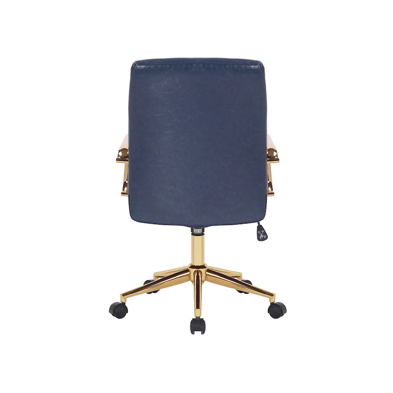 Chaise de bureau pivotante, cuir PU, roulettes