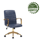 Chaise de bureau pivotante, cuir PU, roulettes