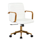 Chaise de bureau pivotante, cuir PU, roulettes